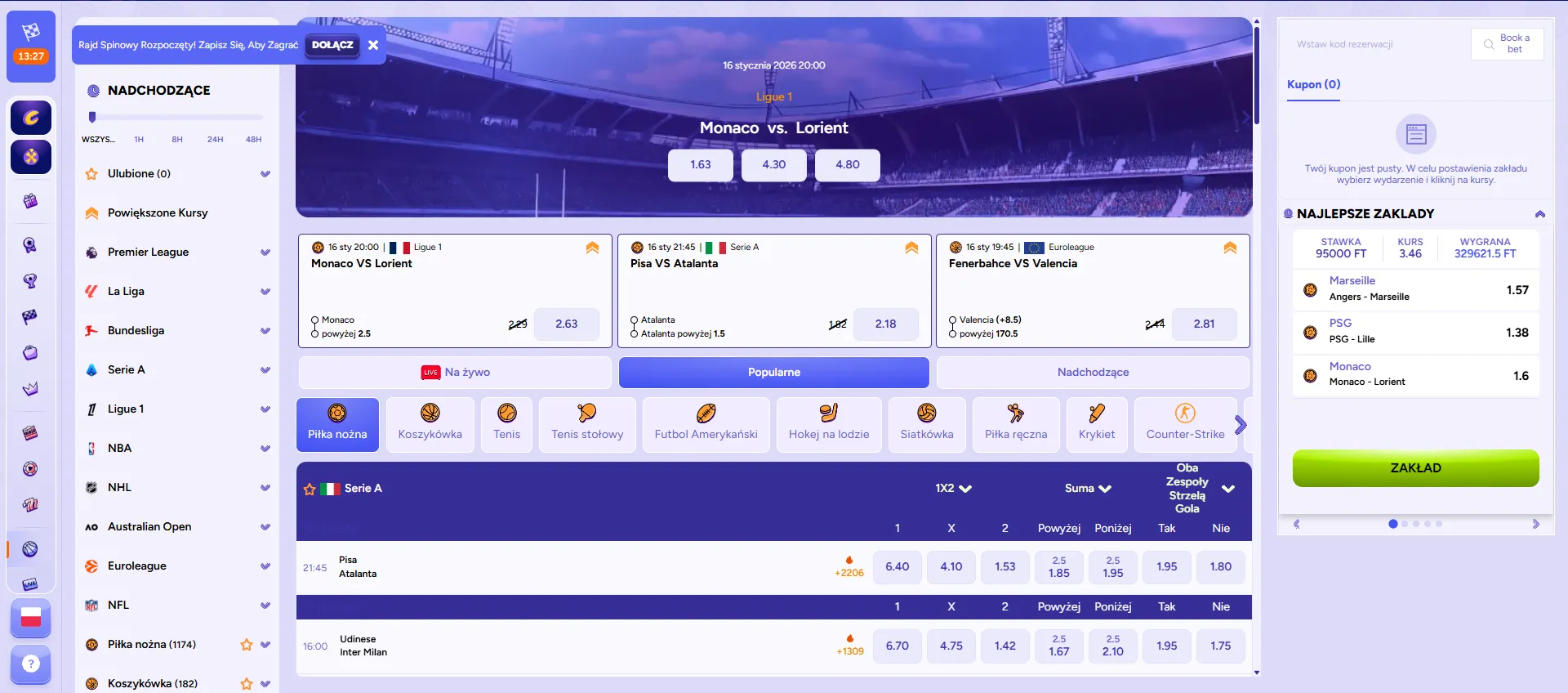 Struktura nagród w kasynie SpinBara Struktura nagród w kasynie SpinBara